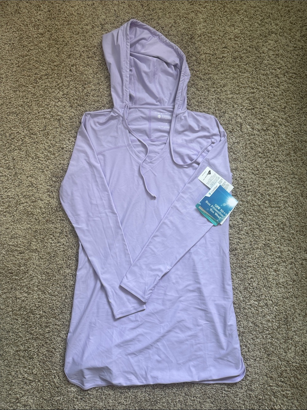 Coolibar UPF 50+ Women's Seacoast Swim Cover-Up Dress Lilac Purple Size S